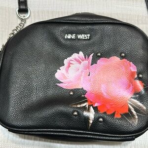 Nine West Black Floral Crossbody